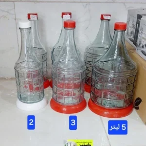 بطري آبغوره درب رنگي 2ليتر طاها//8عددي